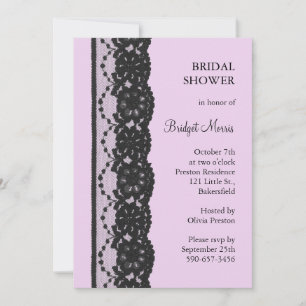 Black French Lace Brautparty Einladung