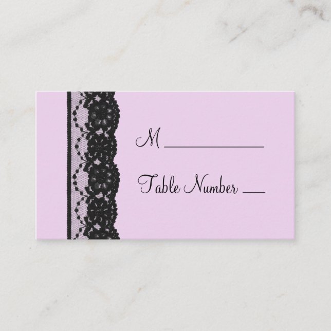Black French Lace Platzkarte (Vorderseite)