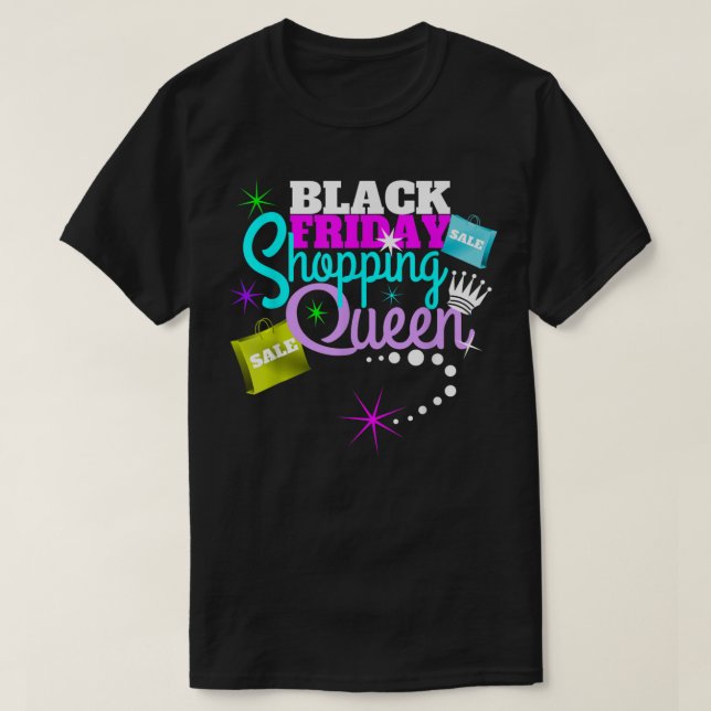 Black Friday Christmas Shopping Queen Gift T-Shirt (Design vorne)