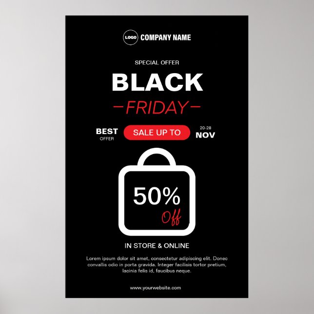 Black Friday Custom Logo Poster (Vorne)