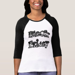 Black Friday Ladys 3/4 Sleeve Raglan Weiß/Schwarz T-Shirt