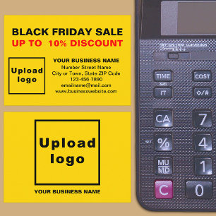 Black Friday Sale auf der Gelben Umschließkarte Begleitkarte