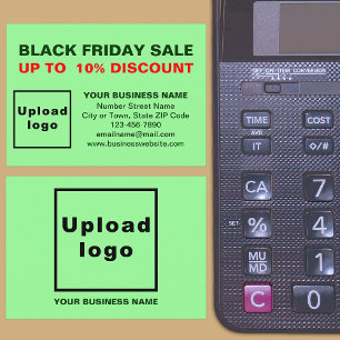 Black Friday Sale auf der hellgrünen Umschließkart Begleitkarte