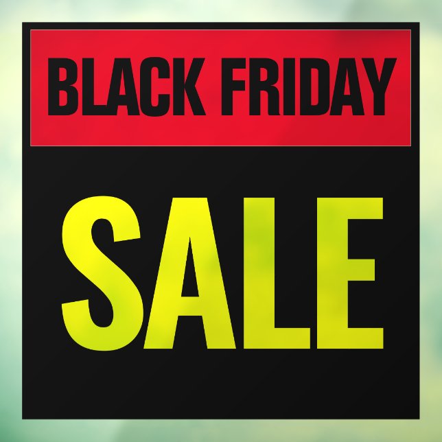 Black Friday Sale Einfach Minimalistisch Red & Yel Fensteraufkleber (Blatt 3)