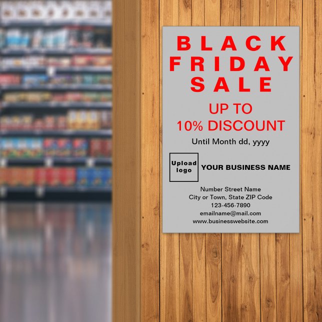 Black Friday Sale Grau Poster (Black Friday Sale on gray poster)