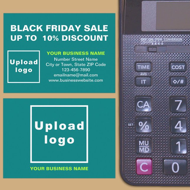 Black Friday Sale mit Aquamariner Green Enclosure  Begleitkarte (Front and back of the enclosure card)