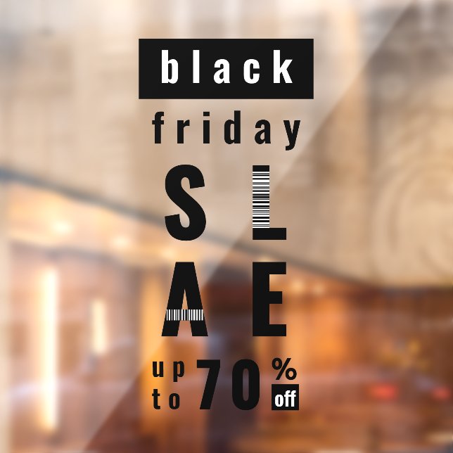 Black Friday Sale | Moderne Barcode-Typografie Fensteraufkleber (Blatt 2)