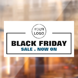 Black Friday Sale und Firmenlogo Fensteraufkleber