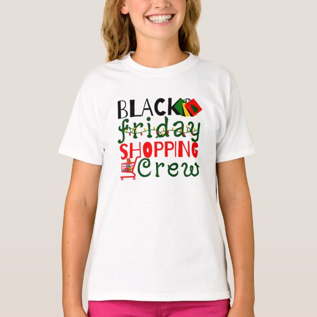 Black Friday Shopping Crew T-Shirt (Vorderseite)