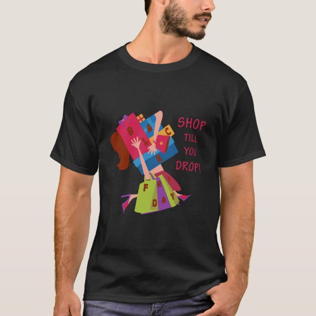 Black Friday Shopping Geschenke Frauen Weihnachten T-Shirt (Vorderseite)