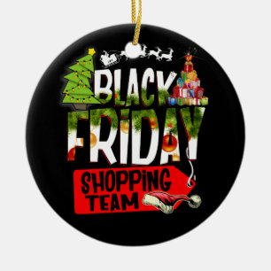 Black Friday Shopping Team Weihnachtsmann Keramik Ornament
