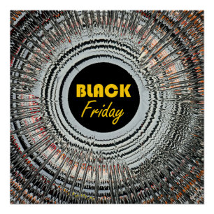 Black Friday-Werbung mit origineller Spin-Art Poster