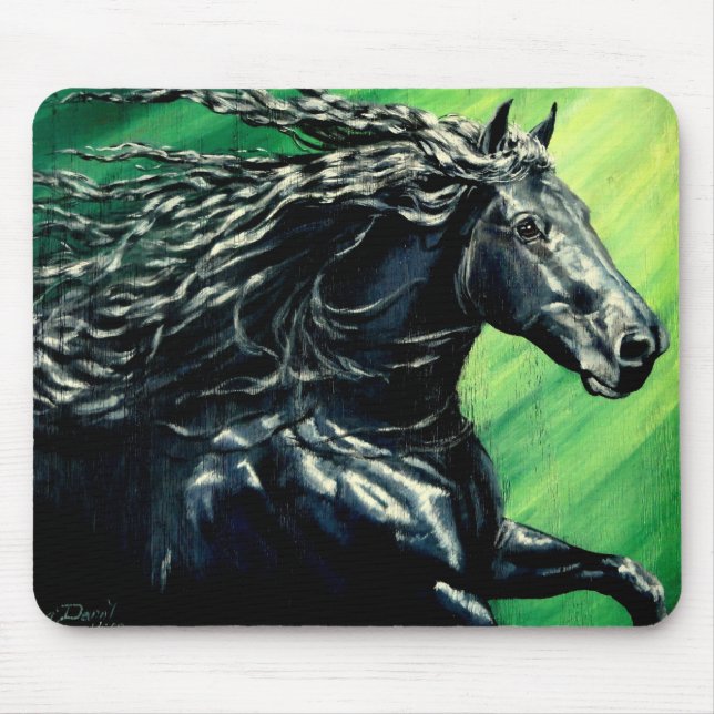 Black Friesian Stalliion Mousepad (Vorne)