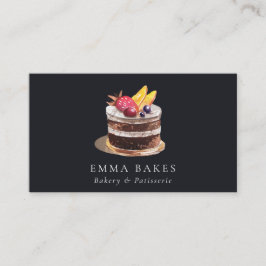 BLACK FRUIT FLORAL CAKE PATISSERIE CUPCAKE BAKERIE VISITENKARTE