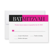 Black Fuchsia Block Bat Mitzvah Antwort UAWG