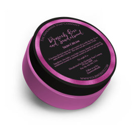 Black & Fuchsia Kosmetik JAR-Etikett mit Inhaltsst Runder Aufkleber