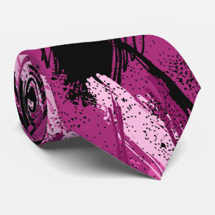Black Fuchsia Pink Camouflage Neck Tie Krawatte