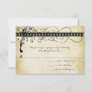Black Funky Elegant Faire-part de mariage de perle