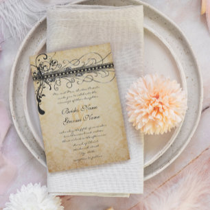 Black Funky Elegant Wirbel Hochzeit Einladung