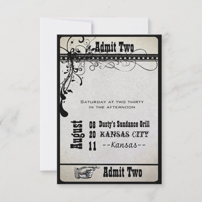Black Funky Textured Wirbel Wedding Response Cards Einladung (Vorderseite)