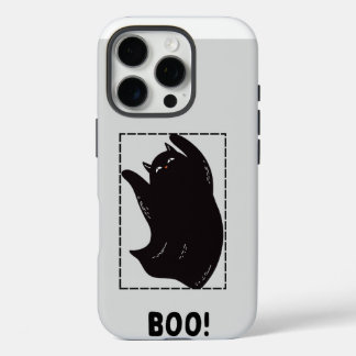 Black Funny Halloween Cat Ghost iPhone 16 Fall iPhone 16 Pro Hülle