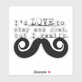 Black Funny Humor I Mustache Aufkleber