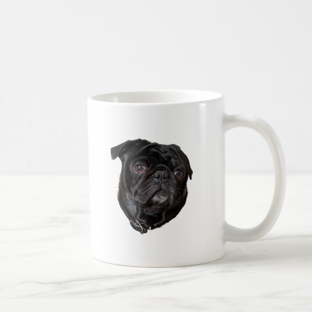 Black Funny Mops Kaffeetasse (Rechts)