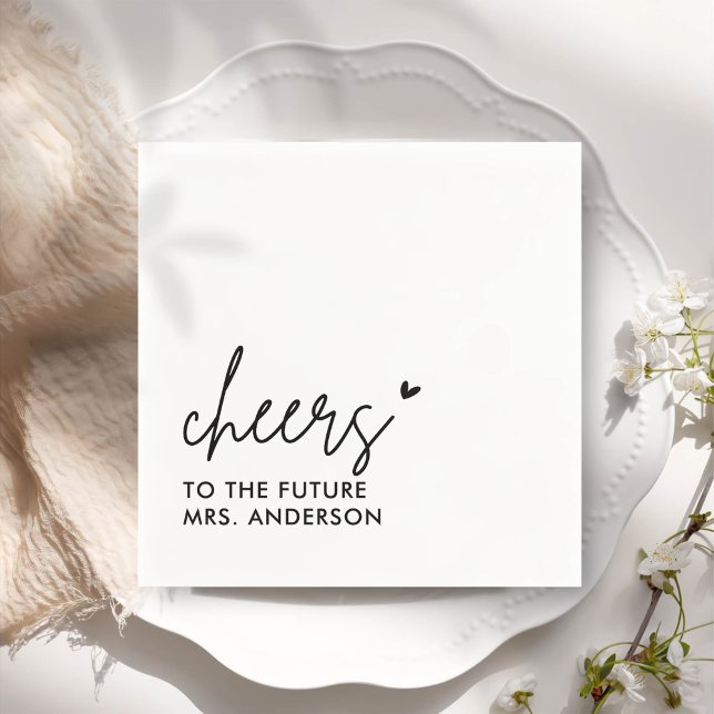 Black Future Mrs. Modern Brautparty Serviette (Von Creator hochgeladen)