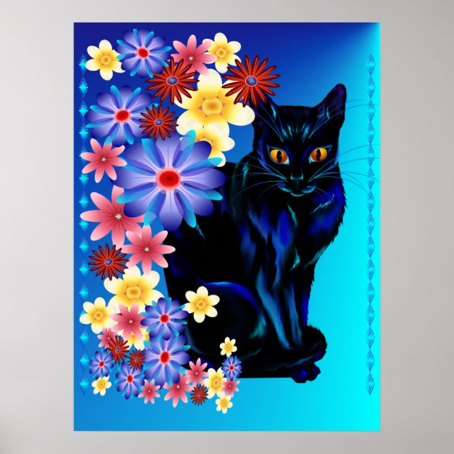 Black Garden Kitty Poster (Vorne)