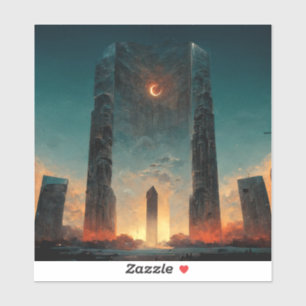 Black Gate Fantasy Sci-Fi Kunst Aufkleber