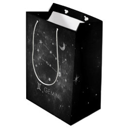 Black Gemini Zodiac | Kosmisches Astrologie Horosk Mittlere Geschenktüte
