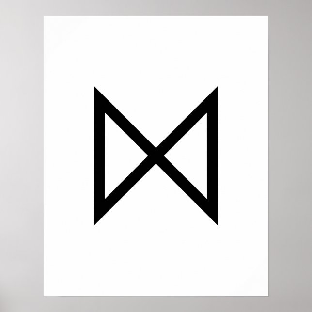 Black Geometric Dagaz (Day) Wikingrune Poster (Vorne)