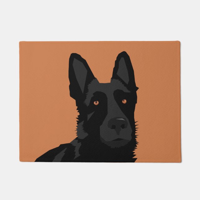 Black German Shepherd Door Mat Fußmatte (Vorderseite)