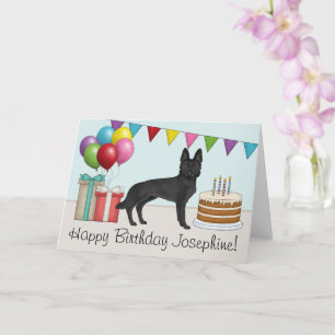 Black German Shepherd farbenfrohe Happy Birthday Karte