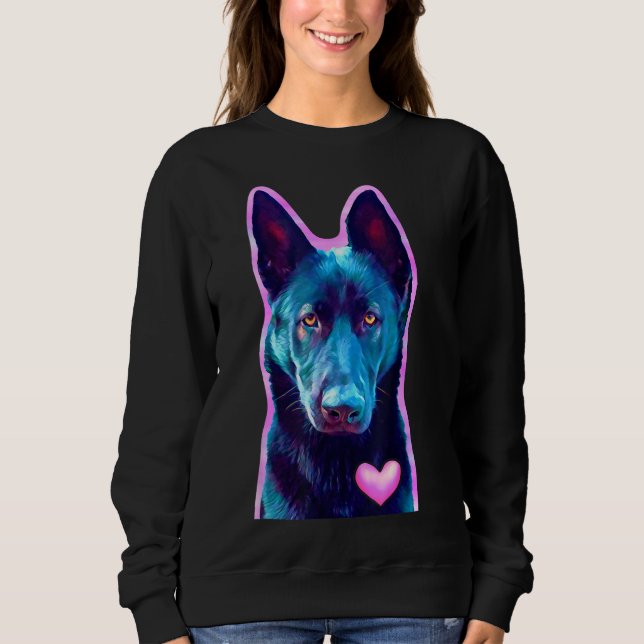 Black German Shepherd Gift for Dog Lovers, Sweatshirt (Vorderseite)