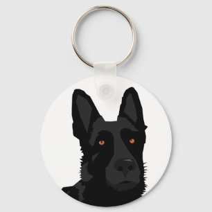 Black German Shepherd Keychain Schlüsselanhänger