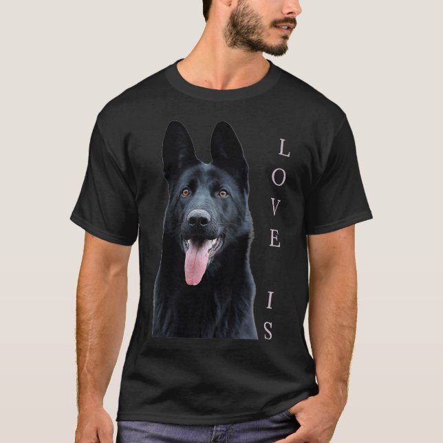 Black German Shepherd Schäfer Dog Mama Vater Liebe T-Shirt (Vorderseite)
