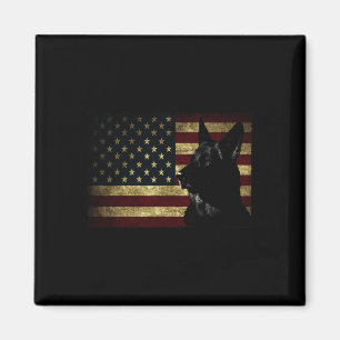 Black German Shepherd Shirt American Flag 4. Juli Magnet