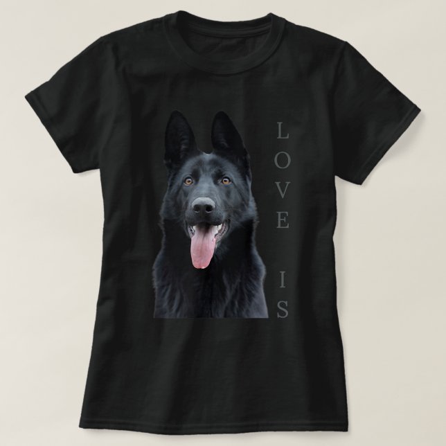 Black German Shepherd Shirt Schäfer TShirt Dog Mam (Design vorne)