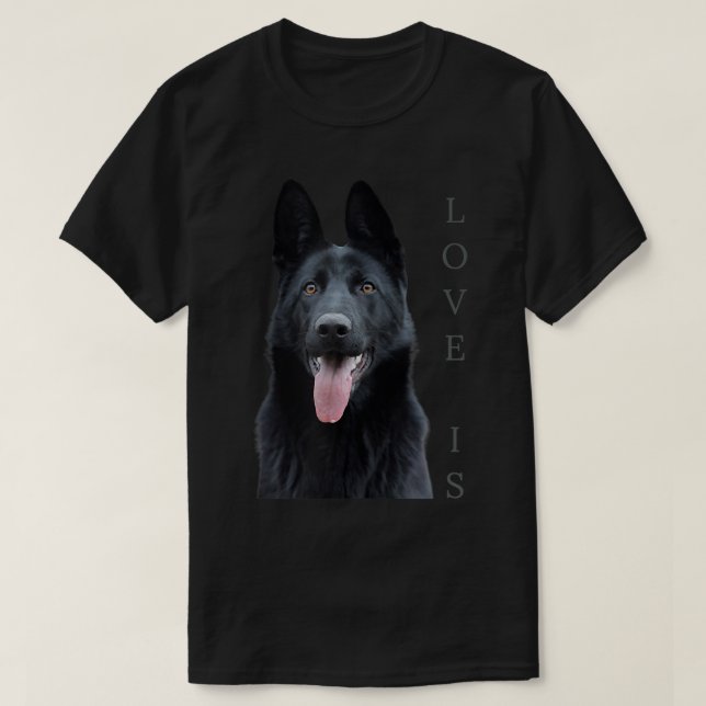 Black German Shepherd Shirt Schäfer TShirt Dog Mam (Design vorne)