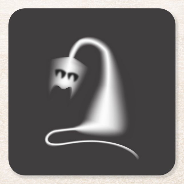 Black ghost cat rechteckiger pappuntersetzer (Vorderseite)