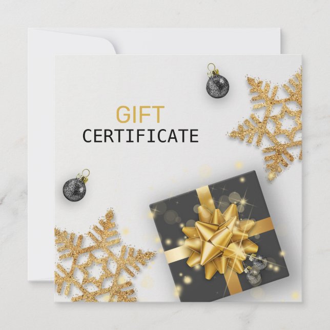 Black Gift Gold Snowflake Weihnachtsball Geschenkk (Vorderseite)