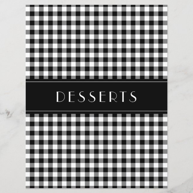 Black Gingham Farmhouse Family Recipe Organizers (Vorderseite)