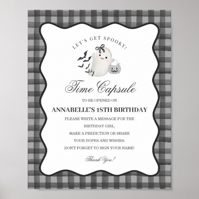 Black Gingham Little Boo Ghost Time Kapselspiel Poster (Vorne)