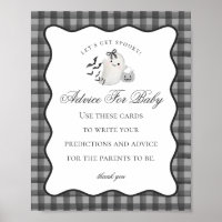 Black Gingham Niedlich Ghost Advice for Baby Sign