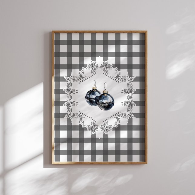 Black Gingham Ornament Poster (Von Creator hochgeladen)