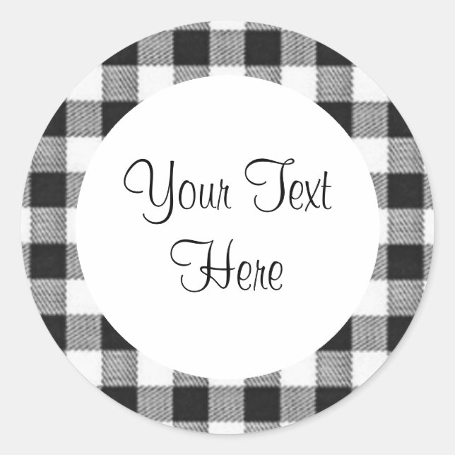 Black Gingham Sticker (Vorderseite)