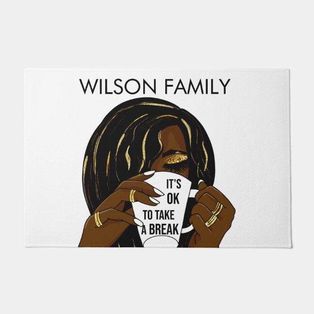 Black Girl Afro American Woman InspirationalQuote Fußmatte (Vorderseite)