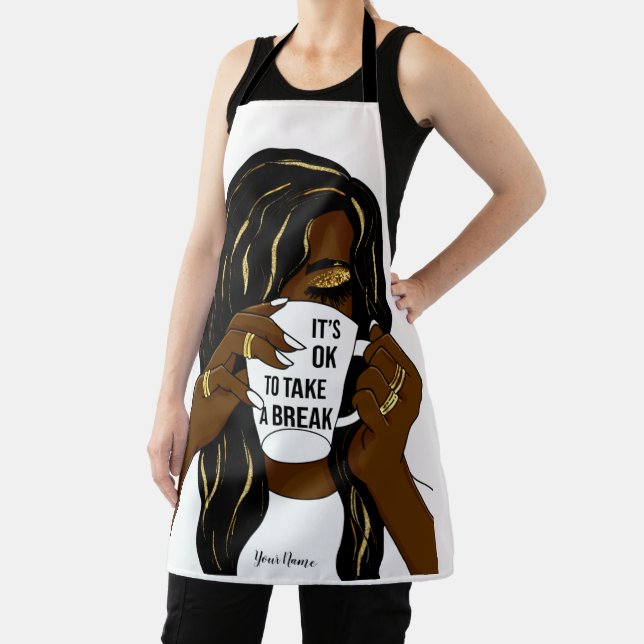 Black Girl Afro American Woman InspirationalQuote Schürze (InSitu)