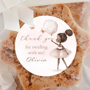 Black Girl Ballerina Geburtstagsparty Sticker